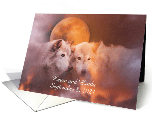 Custom Soul Mates Wolf Congratulations on Marriage Wedding card
