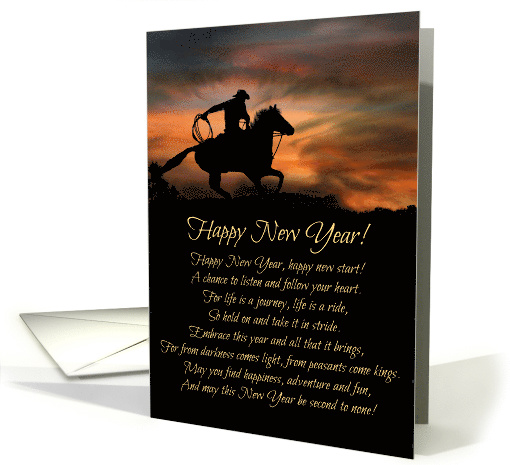 Cowboy Country Western Happy New Year card (1551916)