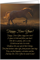 Horse in Light Happy New Year, Country New Year card