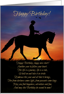 Dressage Horse and Rider Happy Birthday card