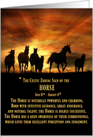 Celtic Zodiac Sign of the Horse, Leo Birthday, July and August card