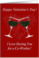 Valentines Day for Co Worker Funny Wine Themed card