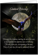 Pagan Samhain Blessings Card with Poem Ravens and Moon card