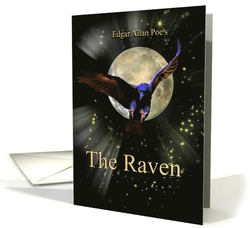 Super Cool Gothic Edgar Allan Poe's The Raven Halloween card (1558042)