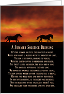 Horses Running Summer Sosltice Blessings, Native American Inspired card