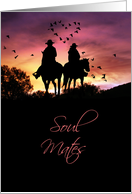 Country Western Soul Mates, Love Romance I Love You card