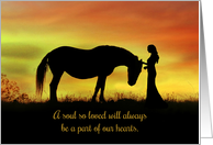 Beautiful Girl and Horse Sympathy Loss of Horse card