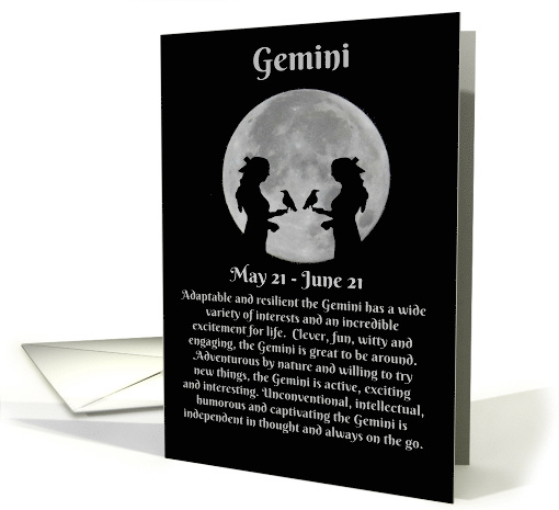 Gemini Zodiac May and June Happy Birthday Female Twins card (1564348)
