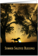 Summer Solstice, Mid-Summer’s Eve, Litha Nature Horse And Sun card