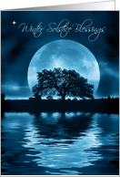 Oak Tree Moon and Water Winter Solstice Blessings card