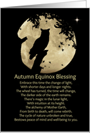 Autumn Equinox Blessing with Owl and Moon Mabon Native American card
