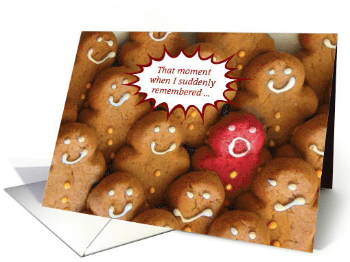 Belated I Forgot Your Birthday, Embarrassed Cookie card (1572408)