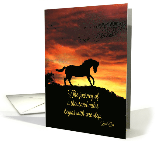 Cancer Get Well Horse Encouragement Famous Saying Lao Tzu card