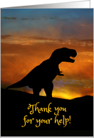 Cute Thank You for the Help,A Little Short Handed T-Rex Dinosaur card