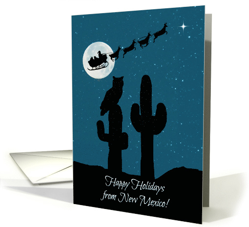 Happy Holidays From New Mexico Saguaro Cactus, Owl, Santa... (1587734)