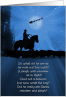 Country Western Cowboy and Santa Happy Holidays card