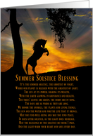 Horse and Sun Summer Solstice, Summer Solstice Blessing card