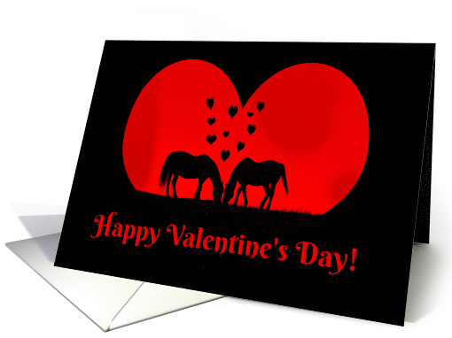 Horse Happy Valentine's Day Cute Hearts and Horses card (1597216)