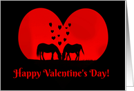 Horse Happy Valentine’s Day Cute Hearts and Horses card