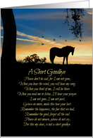 Horse Sympathy Spiritual Memorial Tribute Condolences card