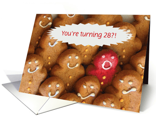 Customizable Cute Cookie You're 28 Happy Birthday card (1605122)