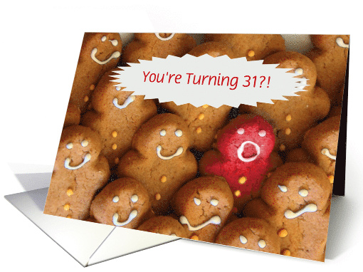 Humorous Cookie Happy 31st Birthday Customizable card (1605774)