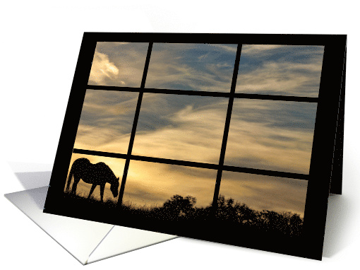 Horse in Window Thinking of You card (1606366)