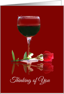 Wine and Rose Thinking of You card