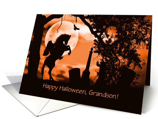 Happy Halloween Grandson Headless Horseman Custom card (1632884)