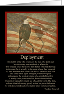 Vintage Eagle and Flag Military Deployment with Famous Quote card