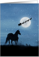 Season’s Greetings Horse in Pasture and St. Nick with Reindeer card