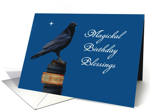 Raven or Crow and Magic Books Blessed Be Wicca Happy... (1650600)