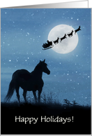 Horse and Santa Happy Holiday Custom Cover card