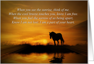 Sympathy Spiritual Loss of Horse Memorial Tribute card