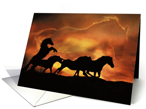 Wild Horses Fine Art with Spirit Horse Blank card (1668564)