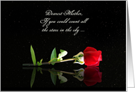 Happy Birthday for Mother Rose and Stars Love Customizable card