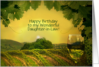 Daughter In Law Birthday with Wine and Vineyard Customizable card