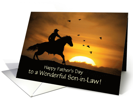 Cowboy Father's Day for Wonderful Son In Law Custom Cover card