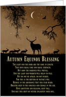 Autumn Equinox Mabon Blessings with Elk Raven and Crescent Moon card