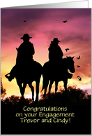 Custom Congratulations on Engagement Country Western Cowboy Cowgirl card
