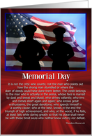 Memorial Day Military Remembrance Famous Quote Teddy Roosevelt card
