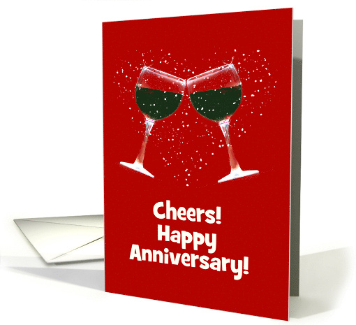 Anniversary Cheers Toasting Wine Glasses Custom Cover card (1682904)