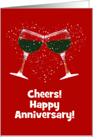 Anniversary Cheers Toasting Wine Glasses Custom Cover card