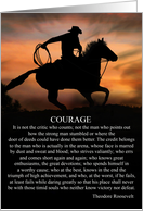 Famous Quote by Theodore Roosevelt on Courage with Cowboy and Horse card