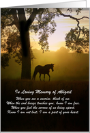 Horse Sympathy Custom Name of Horse with Spiritual Poem card
