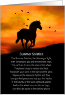 Summer Solstice Litha with Horse and Birds Blessing Poem card