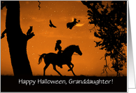 Granddaughter Halloween Custom Relation Witch Black Cat Horse Girl Owl card