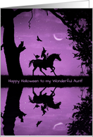 Aunt Halloween Cute Witch Ravens Owl Unicorn Fantasy Fun card