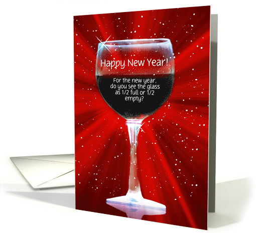 Happy New Year Funny Wine Custom Text card (1706350)