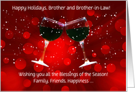 Brother and Husband Funny Custom Front Wine Holiday card